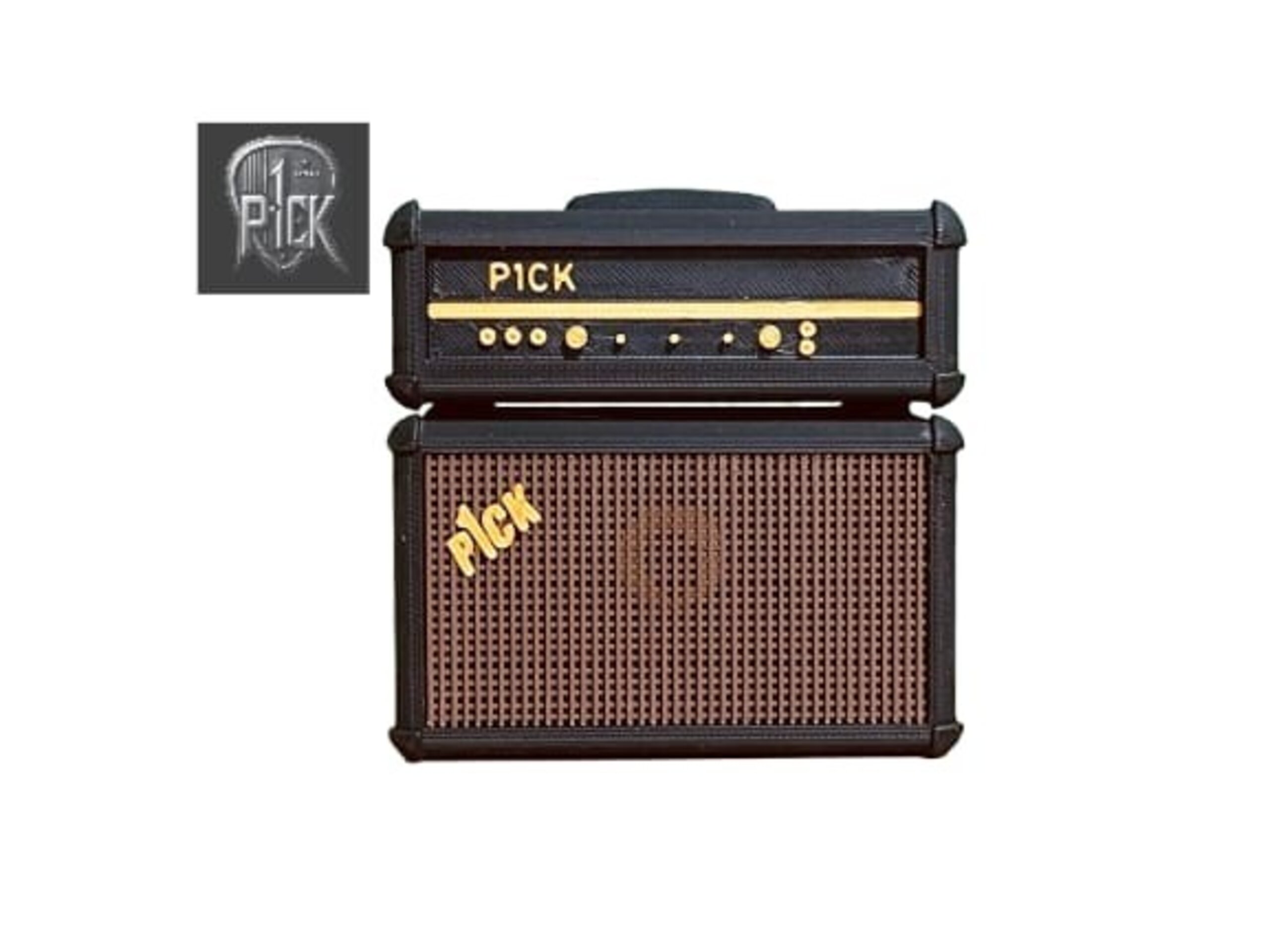 PORTAPÚAS CON LED ESTILO AMPLIFICADOR NEGRO DORADO MARRÓN - 2