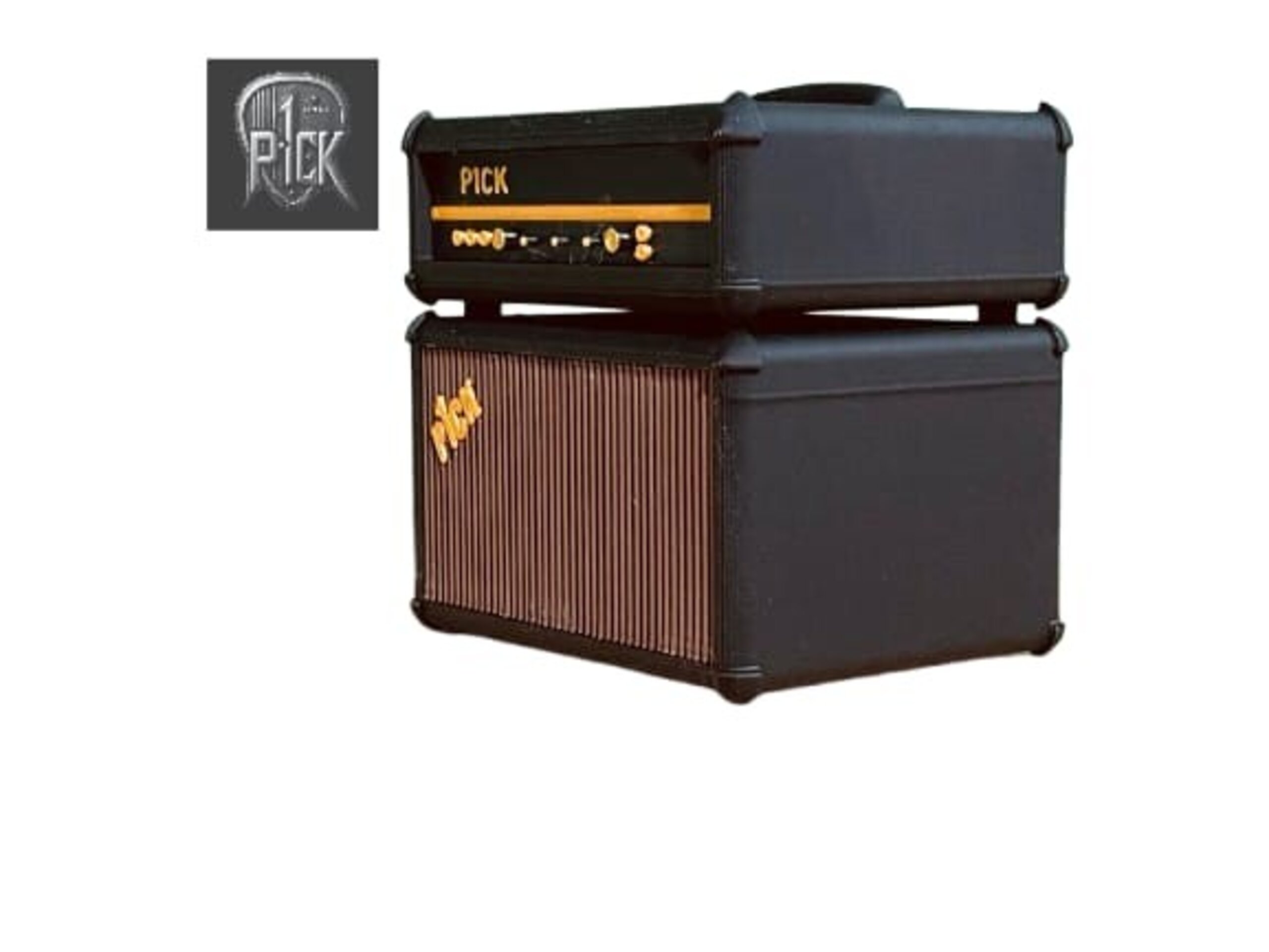 PORTAPÚAS CON LED ESTILO AMPLIFICADOR NEGRO DORADO MARRÓN - 4