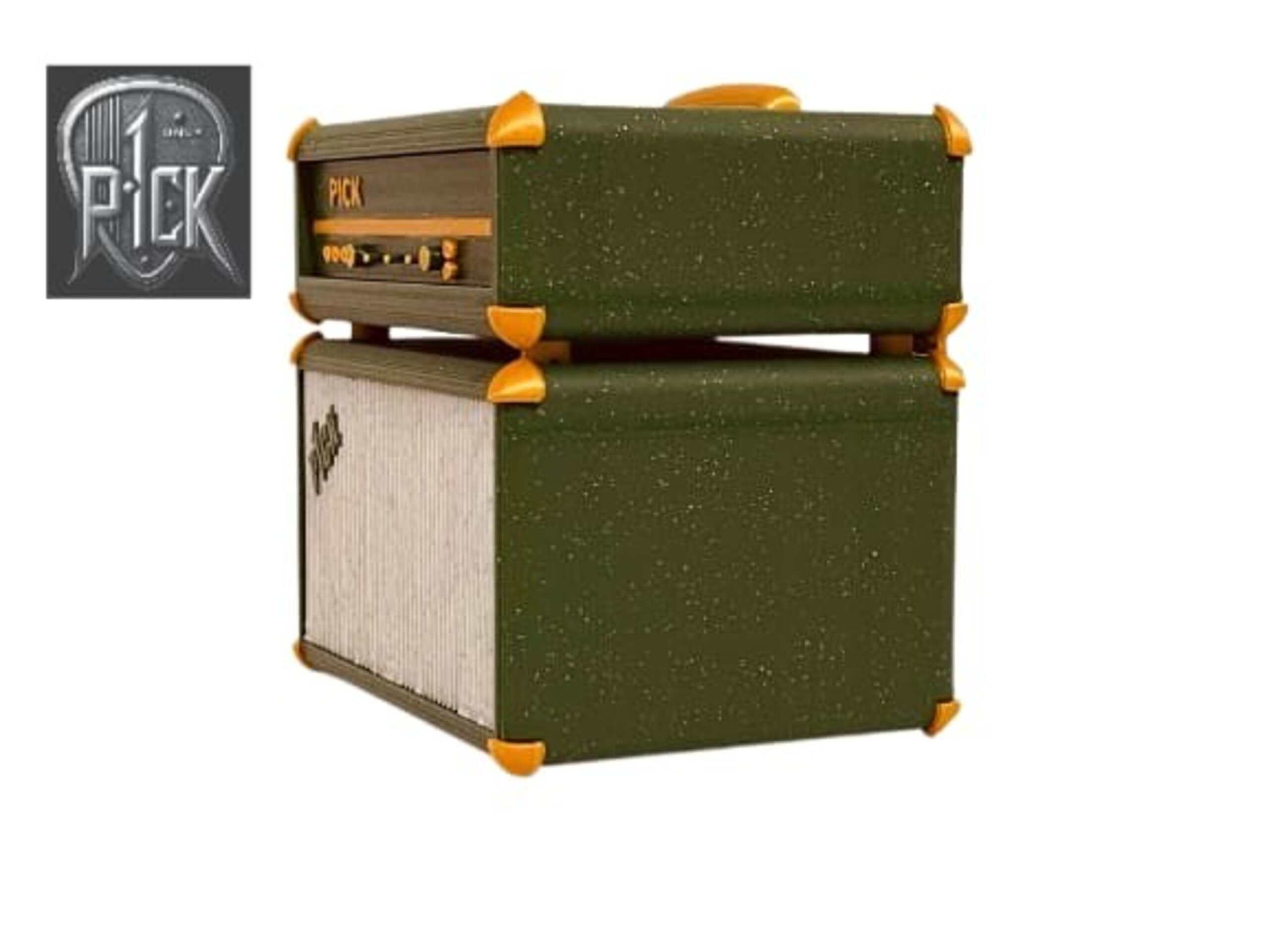 PORTAPÚAS CON LED ESTILO AMPLIFICADOR VERDE / PANEL BLANCO - 4