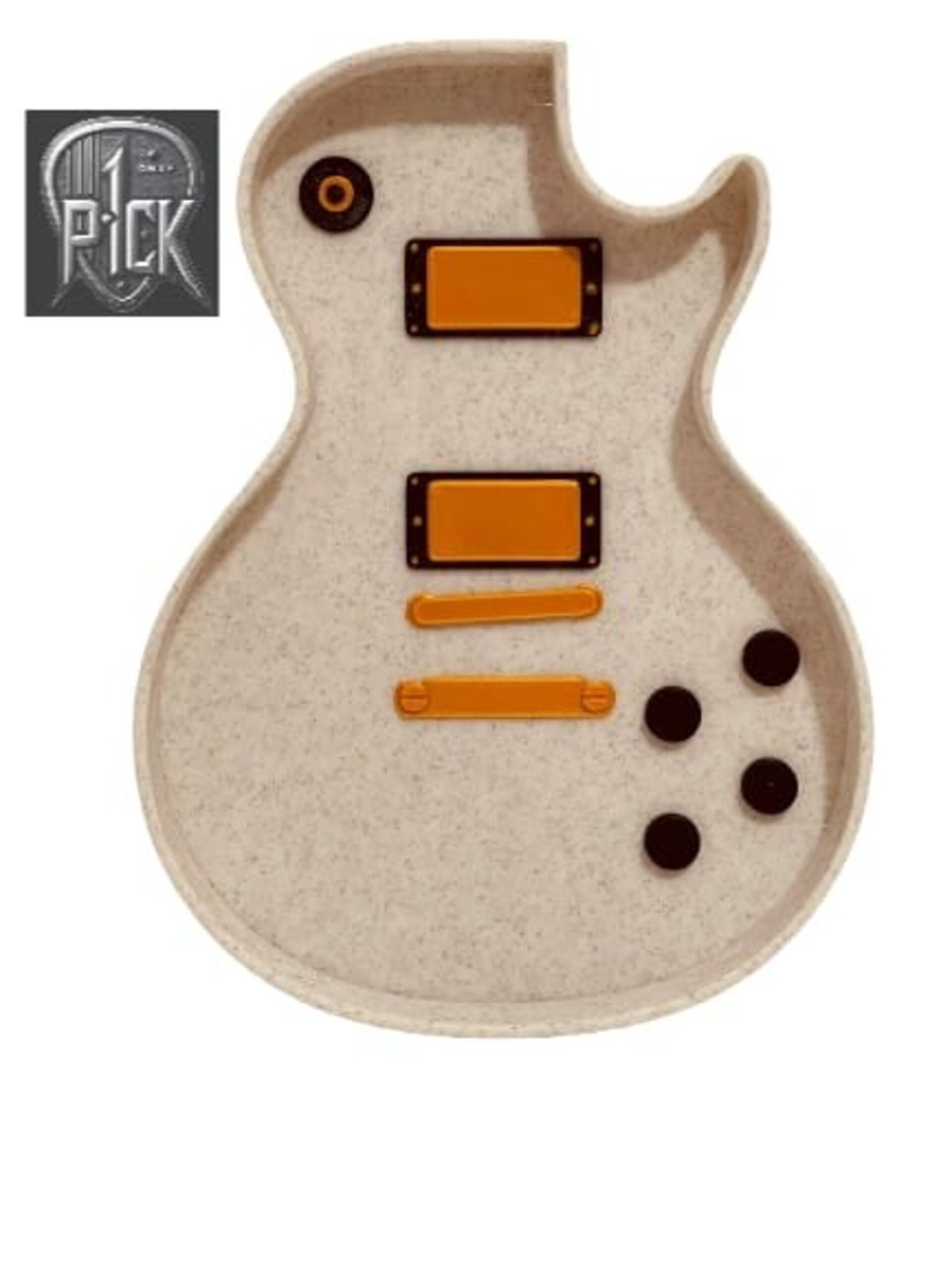 BANDEJA PUAS GUITARRA BLANCO Y DORADO - 4