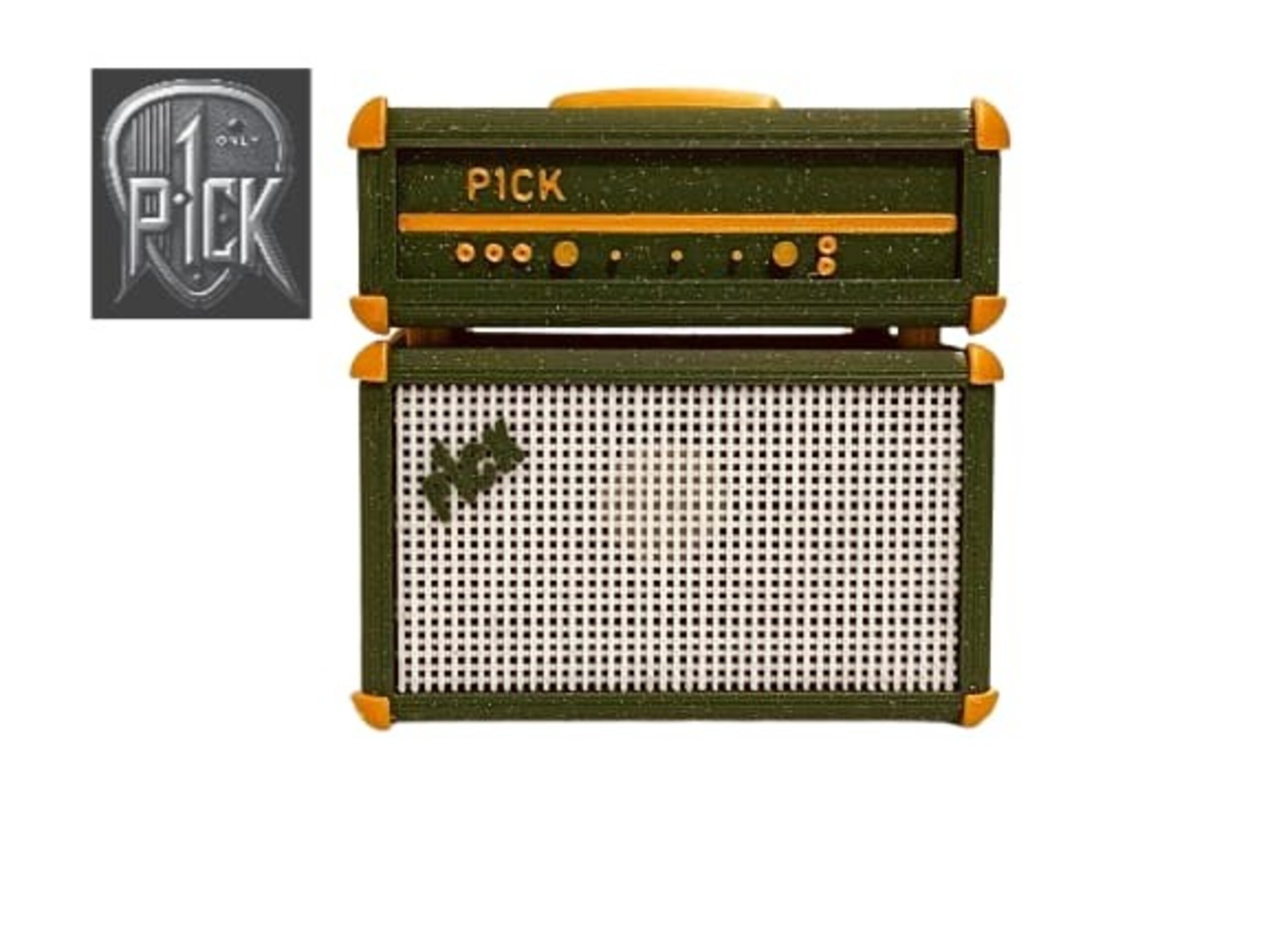 PORTAPÚAS CON LED ESTILO AMPLIFICADOR VERDE / PANEL BLANCO - 3