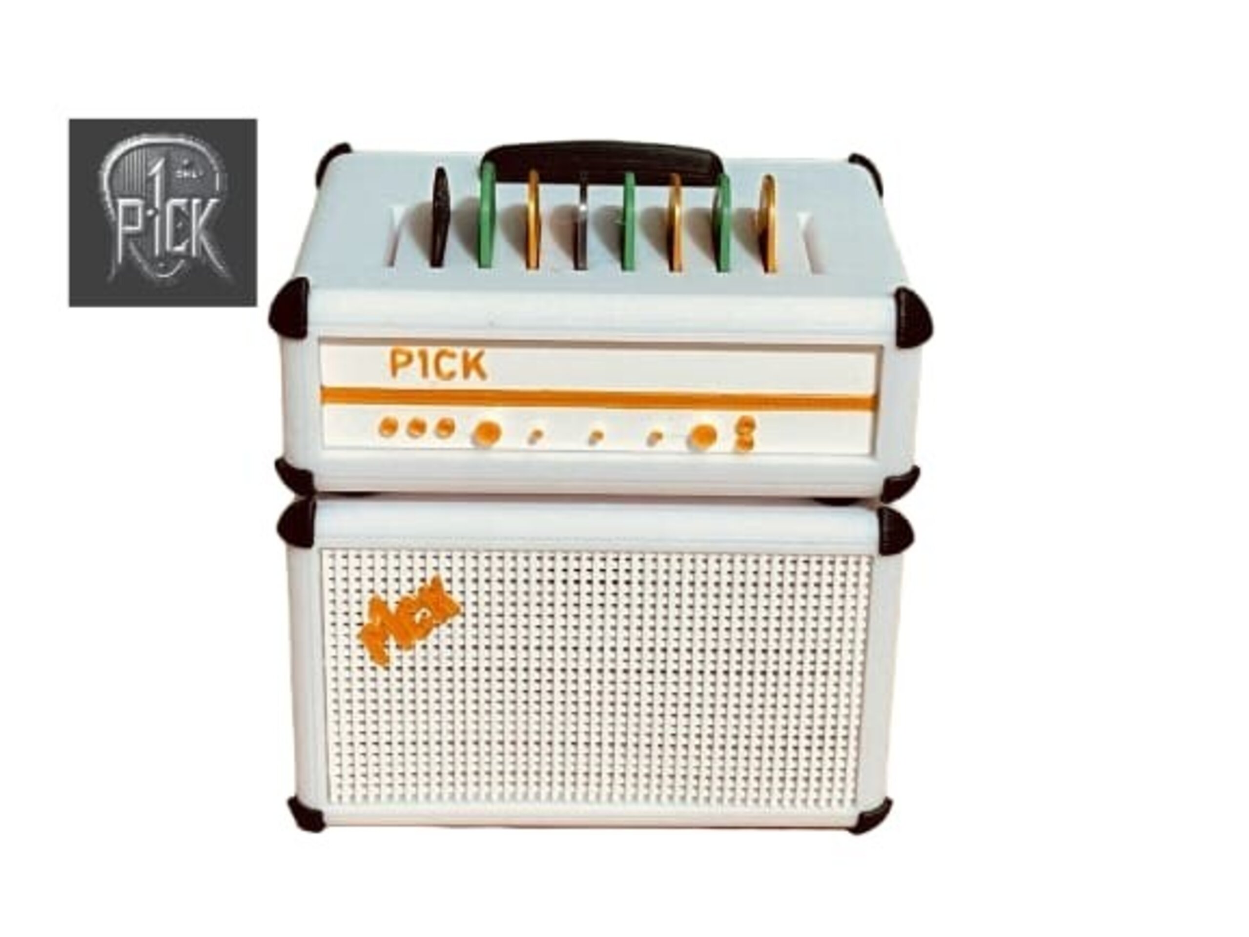 PORTAPÚAS CON LED ESTILO AMPLIFICADOR BLANCO DORADO - 3