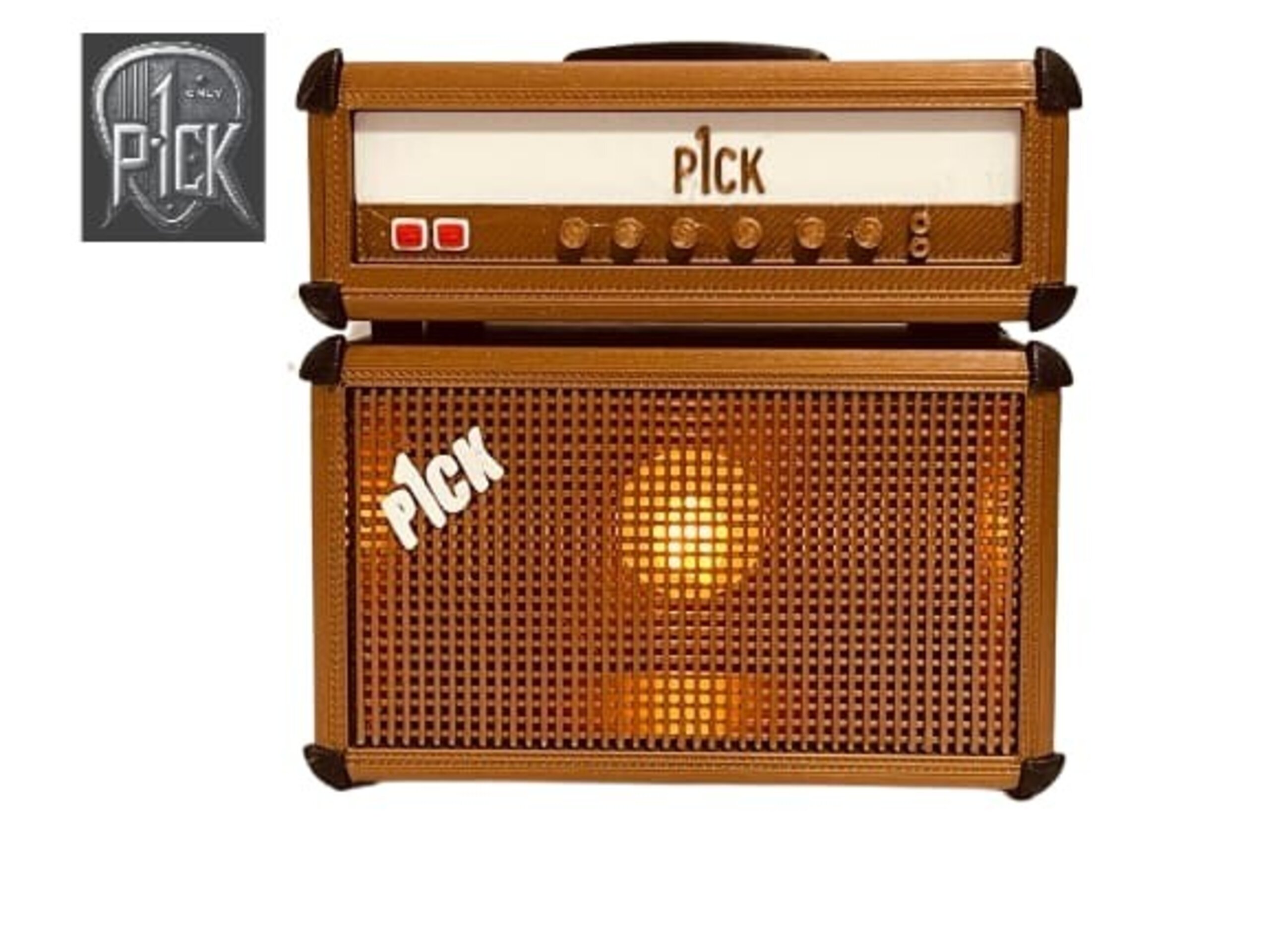 PORTAPÚAS CON LED ESTILO AMPLIFICADOR MARRON / PANEL MARRON - 3