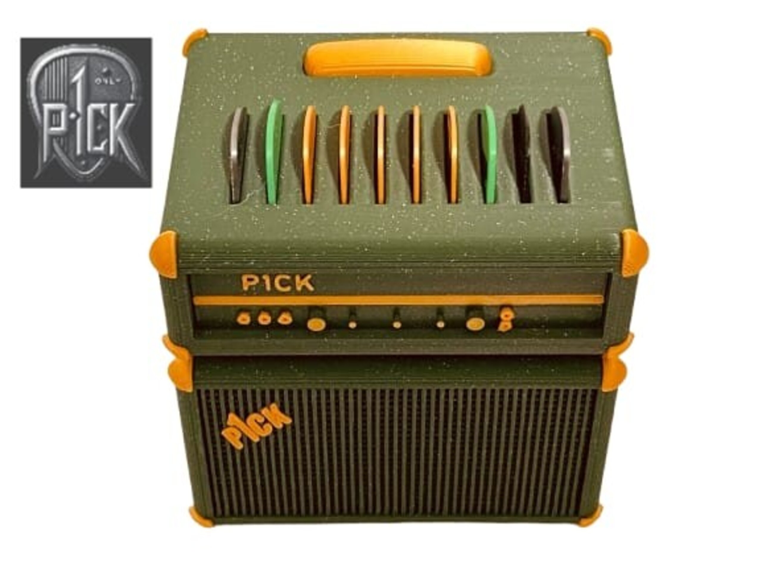 PORTAPÚAS CON LED ESTILO AMPLIFICADOR VERDE / PANEL NEGRO - 3