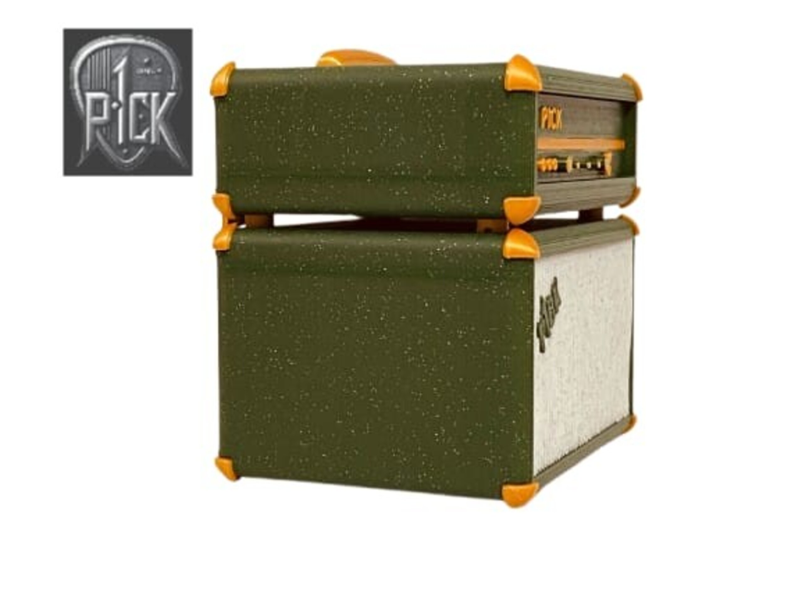 PORTAPÚAS CON LED ESTILO AMPLIFICADOR VERDE / PANEL BLANCO - 2