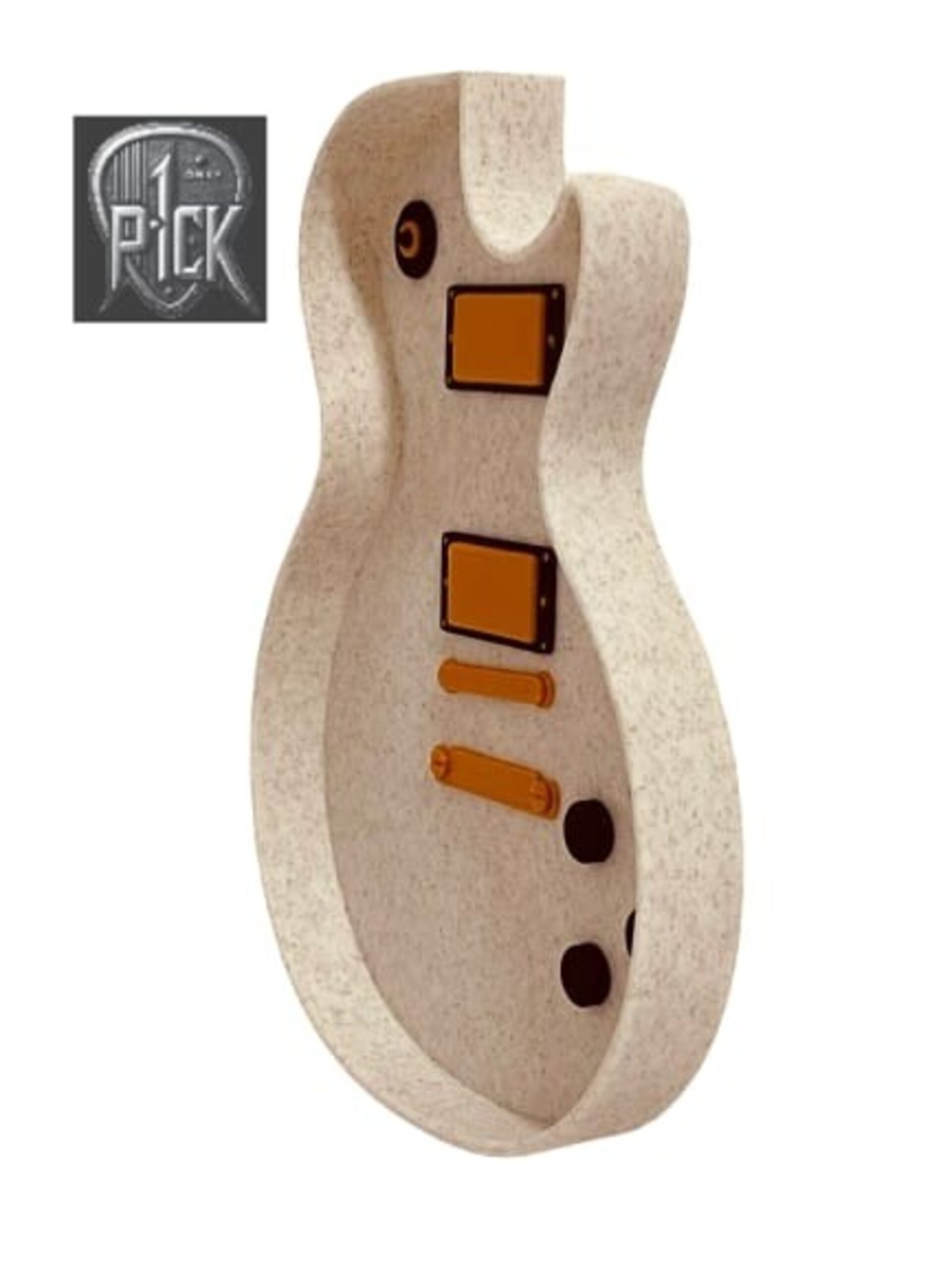 BANDEJA PUAS GUITARRA BLANCO Y DORADO - 3