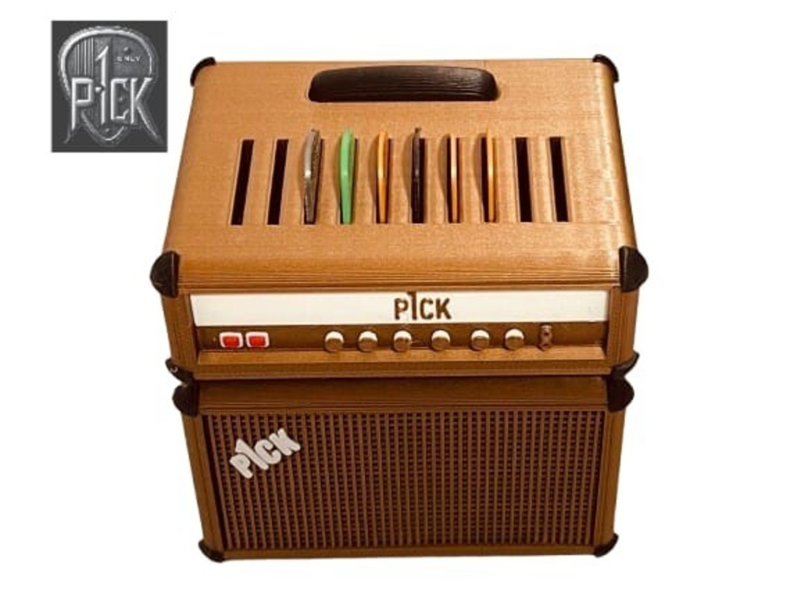 PORTAPÚAS CON LED ESTILO AMPLIFICADOR MARRON / PANEL MARRON - 4