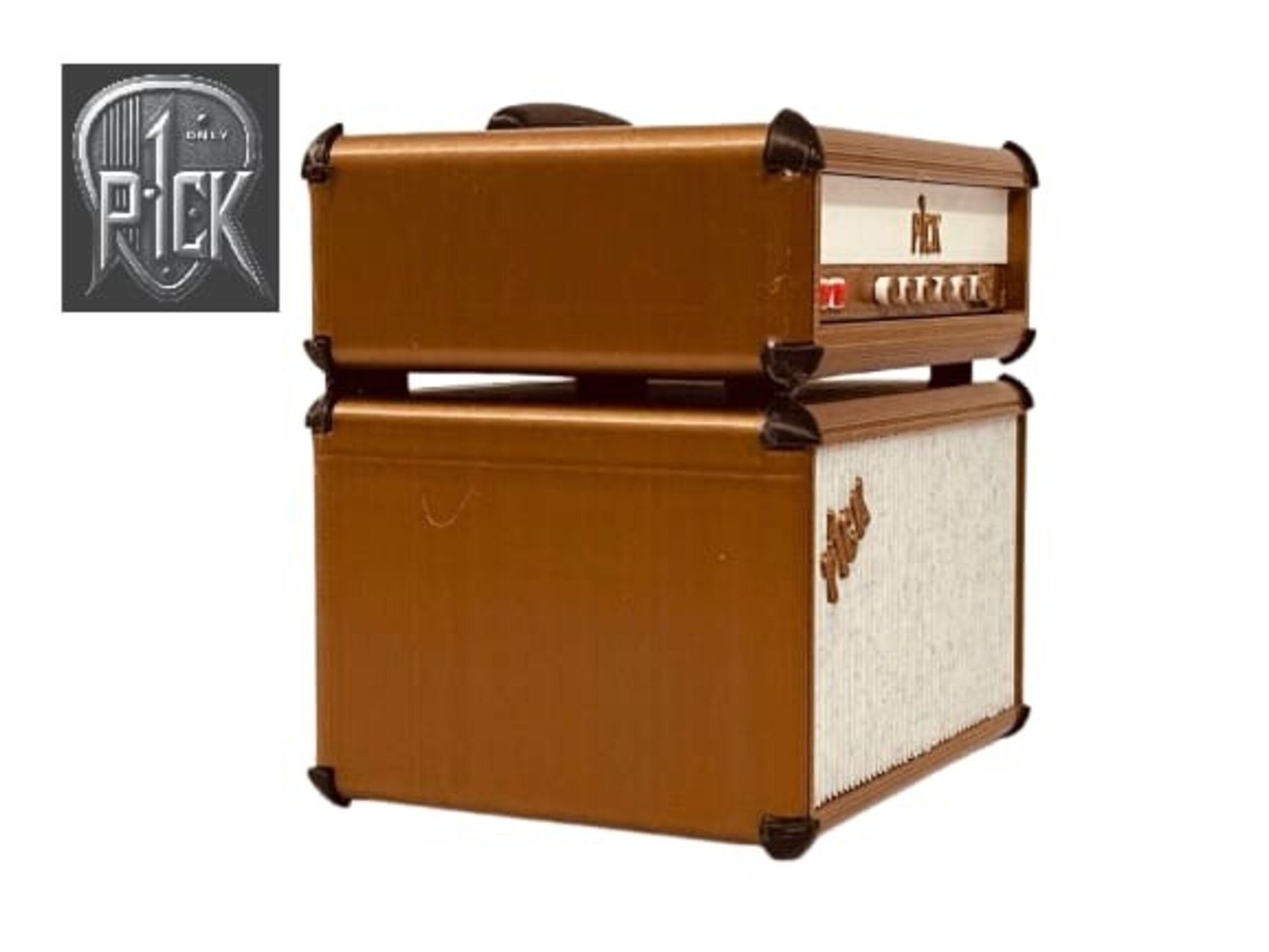 PORTAPÚAS CON LED ESTILO AMPLIFICADOR MARRON / PANEL BLANCO - 2