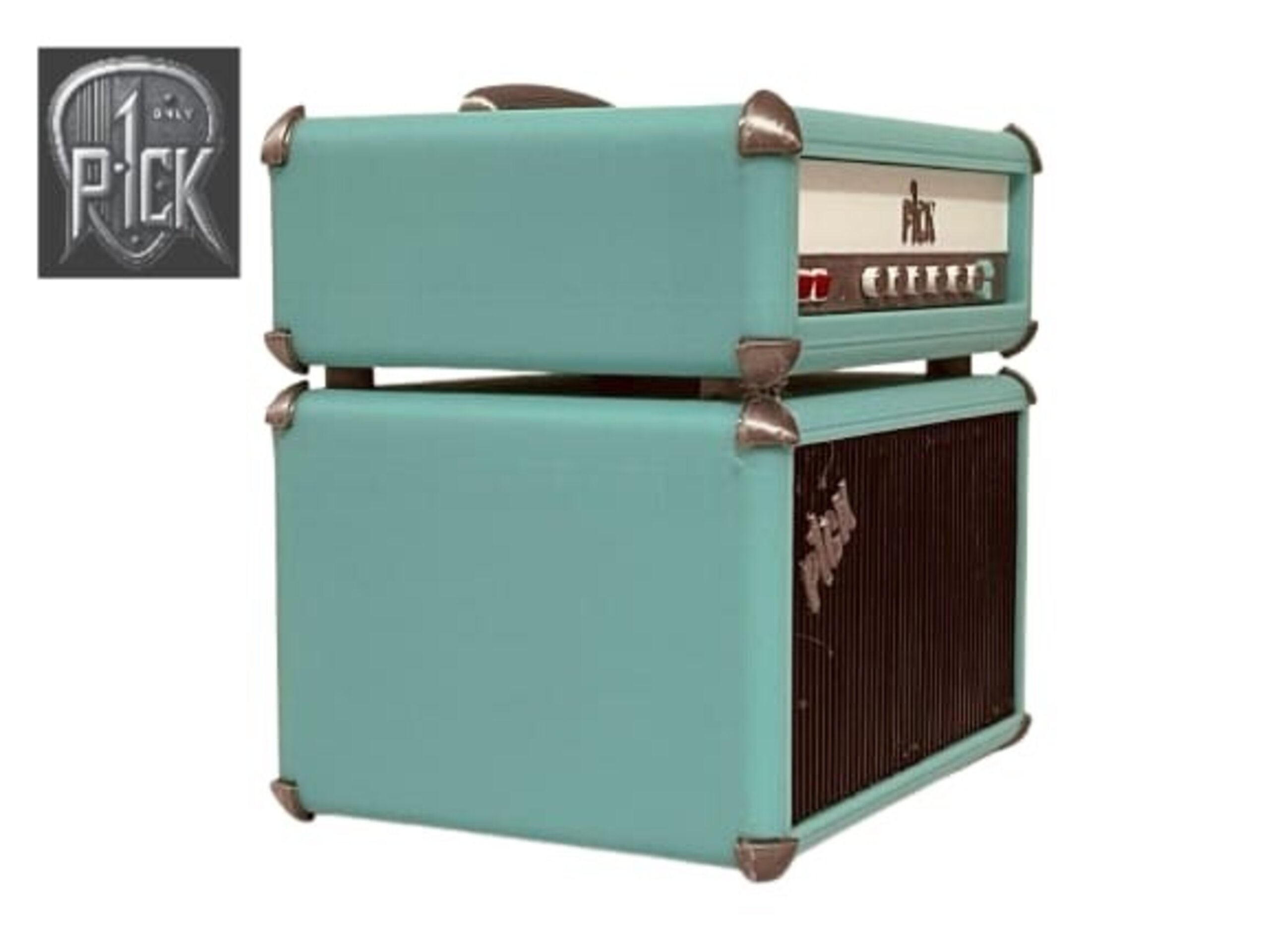 PORTAPÚAS CON LED ESTILO AMPLIFICADOR VERDE AZULADO PANEL NEGRO - 4